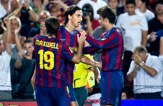 Maxwell, Zlatan Ibrahimovic, Pique, Barcelona