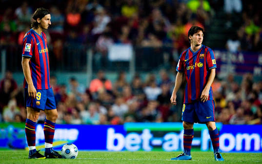 Zlatan Ibrahimovic, Lionel Messi, avspark Barcelona