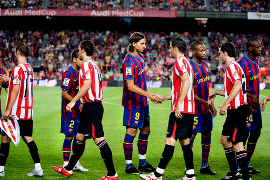 Fotboll, spansk, spanska supercupen, Barcelona - Athletic