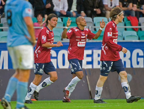 Alessandro Silva Perreira, Örgryte, gör 1-0. Jubel