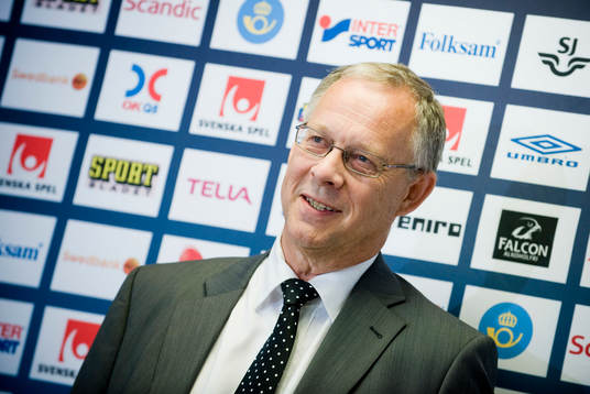 Presskonferens. Lars Lagerbäck, förbundskapten