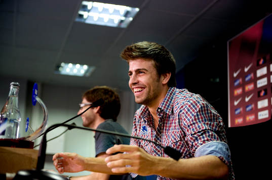 Fotboll, La Liga, Barcelona, presskonferens, Pique