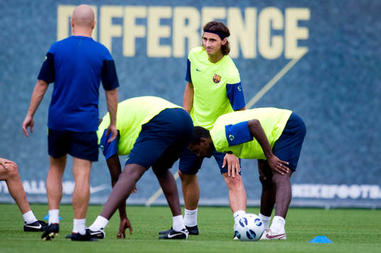 Fotboll, La Liga, Barcelona träning, Zlatan Ibrahimovic