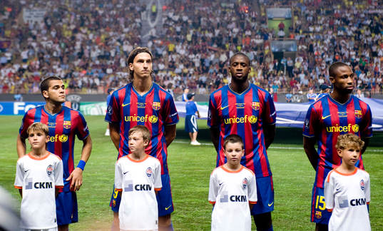 Dani Alves, Zlatan Ibrahimovic, Eric Abidal, Seydou Keita