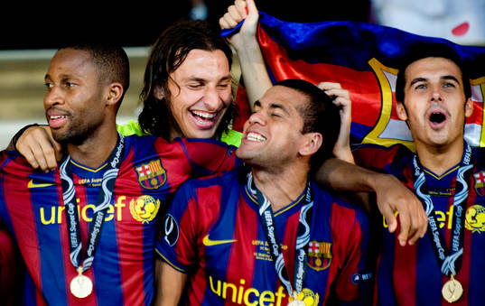 Seydou Keita, Zlatan Ibrahimovic, Dani Alves, Pedro