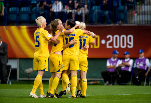 Lotta Schelin, Sverige 0-1 jubel