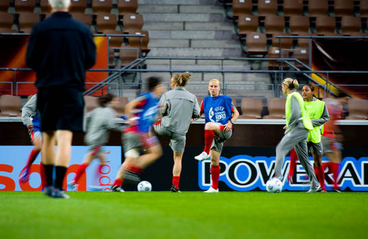 Fotboll, Dam, EM, England, träning
