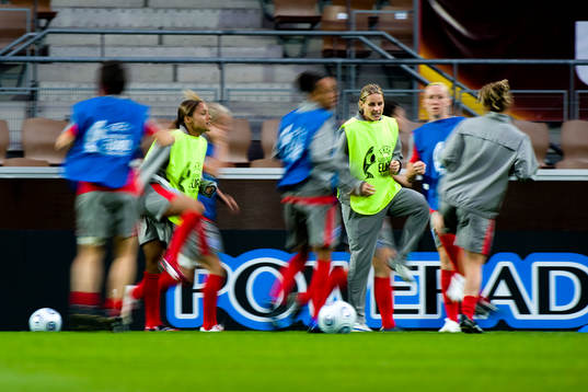 Fotboll, Dam, EM, England, träning