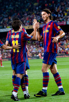 Bojan Kirkic, Zlatan Ibrahimovic, Barcelona, jubel