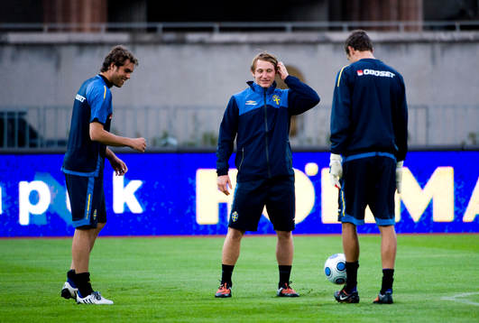 Johan Elmander, Kim Källström och Andreas Isaksson