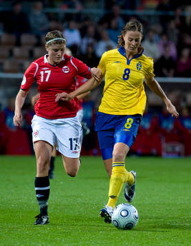 Lotta Schelin, Sverige mot Maren Mjelde, Norge