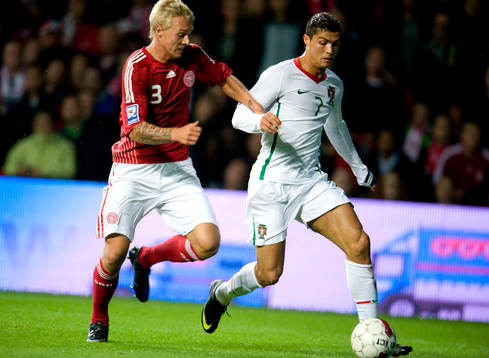 Cristiano Ronaldo, Portugal och Simon Kjaer, Danmark
