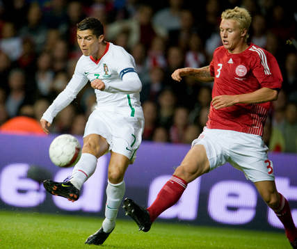 Cristiano Ronaldo, Portugal och Simon Kjaer, Danmark
