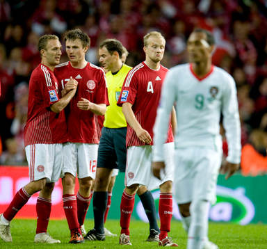 Jubel i Danmark efetr matchen. Depp i Portugal