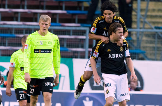 Nils-Eric Johansson, AIK kvitterade till 2-2. Jubel, glädje