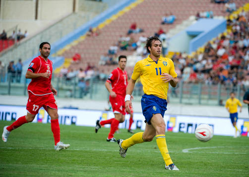 Johan Elmander, Sverige,  hinner inte fram