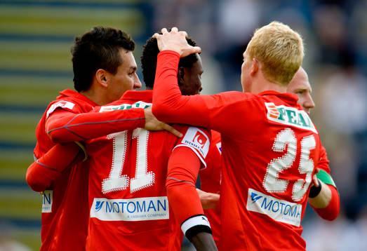 Abiola Dauda, Kalmar har gjort 2-1. Jubel!