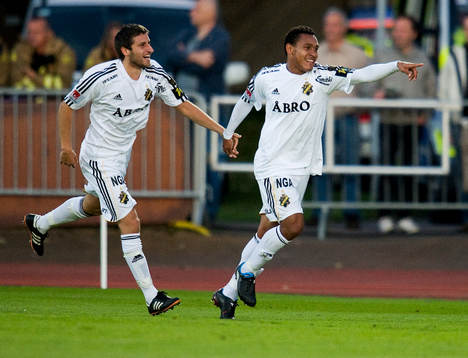 Antonio Flavio, AIK, gör 1-0, jubel