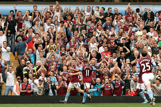 James Milner, Aston Villa, glädje, jubel 1-0