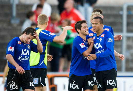 Marcus Olsson, Mikael Görlitz, Halmstad, gratulerar