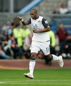 Darren Bent, Sunderland, reducerar till 1-1