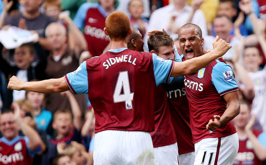 James Milner, Aston Villa, glädje, jubel 1-0
