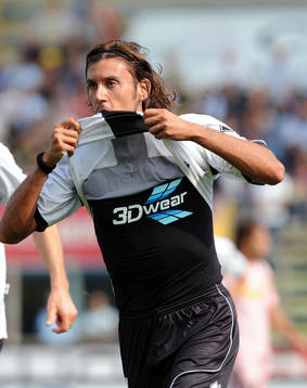 Zaccardo, gjorde 1-0 till Parma. Jubel