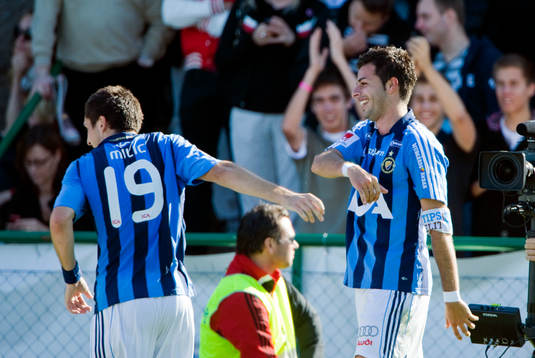 Jubel Hrvoje Milic, och Christer Youssef, Djurgården
