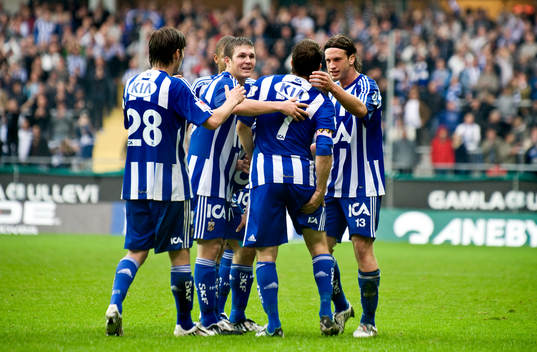 Tobias Hysén, IFK Göteborg, gör mål och får samtidigt