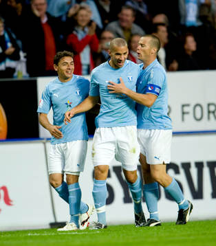 Guillermo Molins, Malmö gjorde 2-0. Jubel med RIcardinho