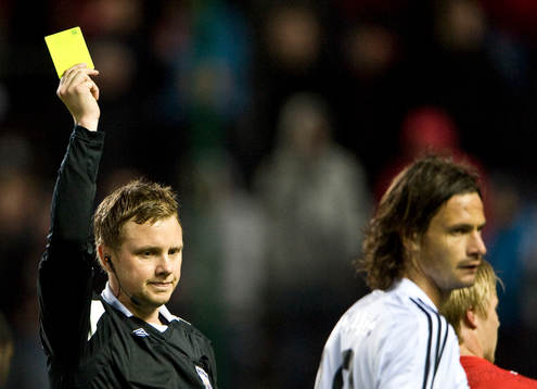 Markus Strömbergsson, domare, gult kort, varning