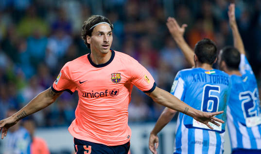 0-1 Zlatan Ibrahimovic, Barcelona, jubel