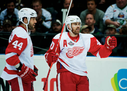 Todd Bertuzzi och Henrik Zetterberg, Detroit, jubel