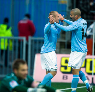 Daniel Larsson och Guillermo Molins,  jubel