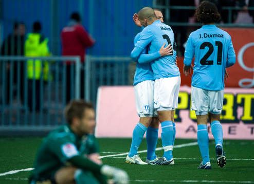Daniel Larsson och Guillermo Molins, Malmö FF, jubel