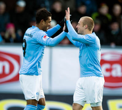 Wilton Figueiredo och Daniel Larsson, jubel