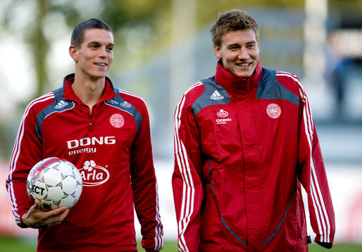 Daniel Agger och Niclas Bendtner