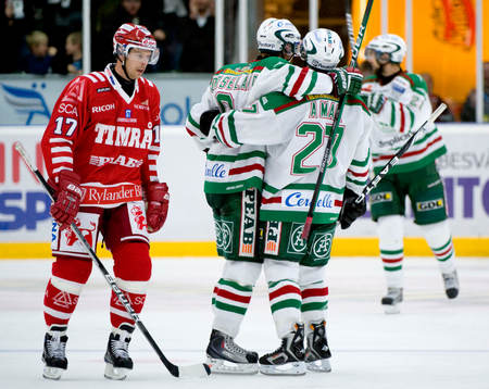 Mathias Porseland, Rögle har gjort 3-2. Jubel! Niklas