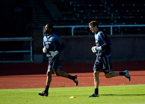 Eddie Gustafsson och Andreas Isaksson, målvakt
