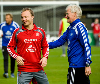 Kim Christensen, målvakt och Morten Olsen, förbundskapten