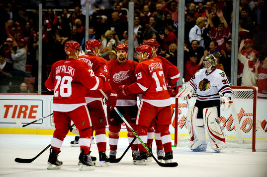 Nicklas Lidström, Tomas Holmström, Detroit. Jubel