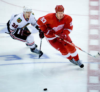 Johan Franzén, Detroit Red Wings, Kris Versteeg, Chicago