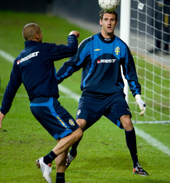 Henrik Larsson och Andreas Isaksson, målvakt