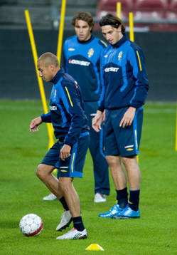 Henrik Larsson, Johan Elmander och Zlatan Ibrahimovic