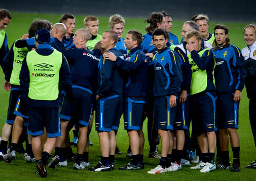 Fotboll, VM-kval, träning, Sverige A