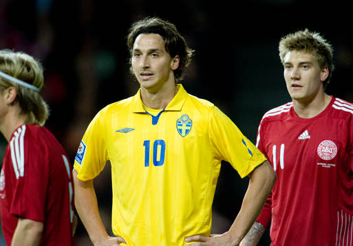 Zlatan Ibrahimovic, Sverige och Niclas Bendtner, Danmark