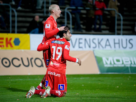 Imad Khalili, Norrköping har gjort 2-0. Jubel