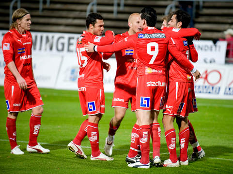 Imad Khalili har gjort 3-0 till Norrköping. Jubel