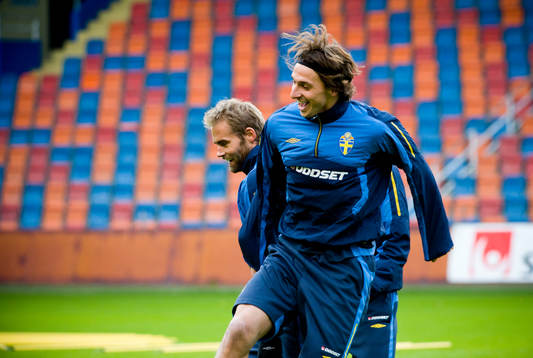 Olof Mellberg och Zlatan Ibrahimovic