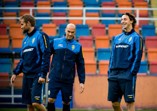 Olof Mellberg, Daniel Majstorovic och Zlatan Ibrahimovic